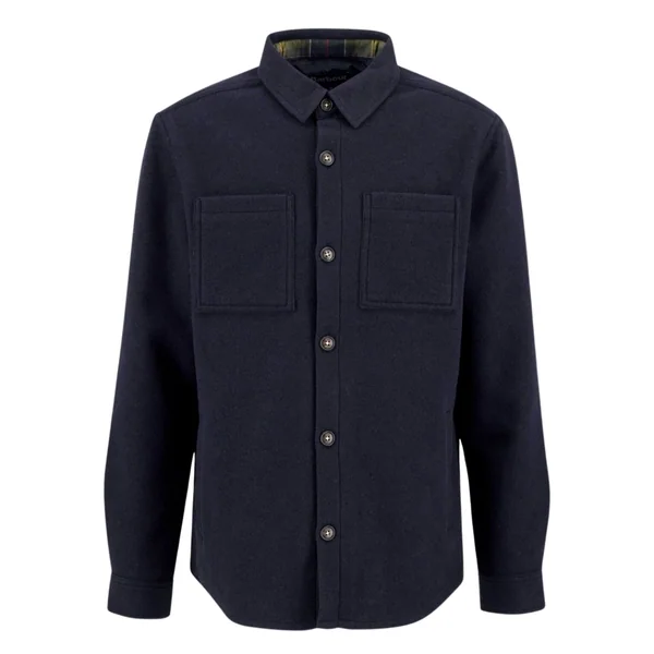 Barbour Marlow Tailored Wool Blend Overshirt - Navy - L