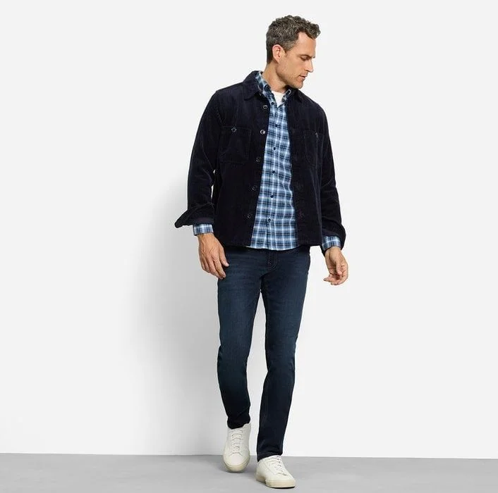 Olymp Corduroy Overshirt - Navy - XL