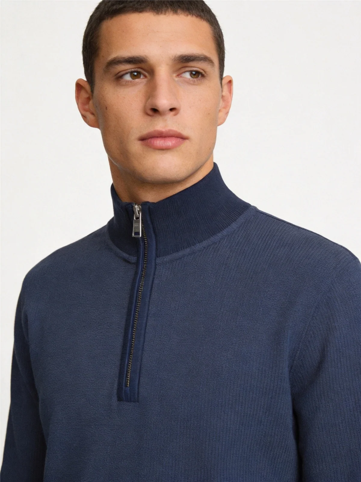 Boss H-Sidney Half Zip Sweater - Blue - XL