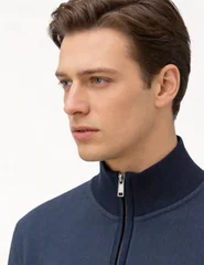 Boss H-Sidney Half Zip Sweater - Blue - XL