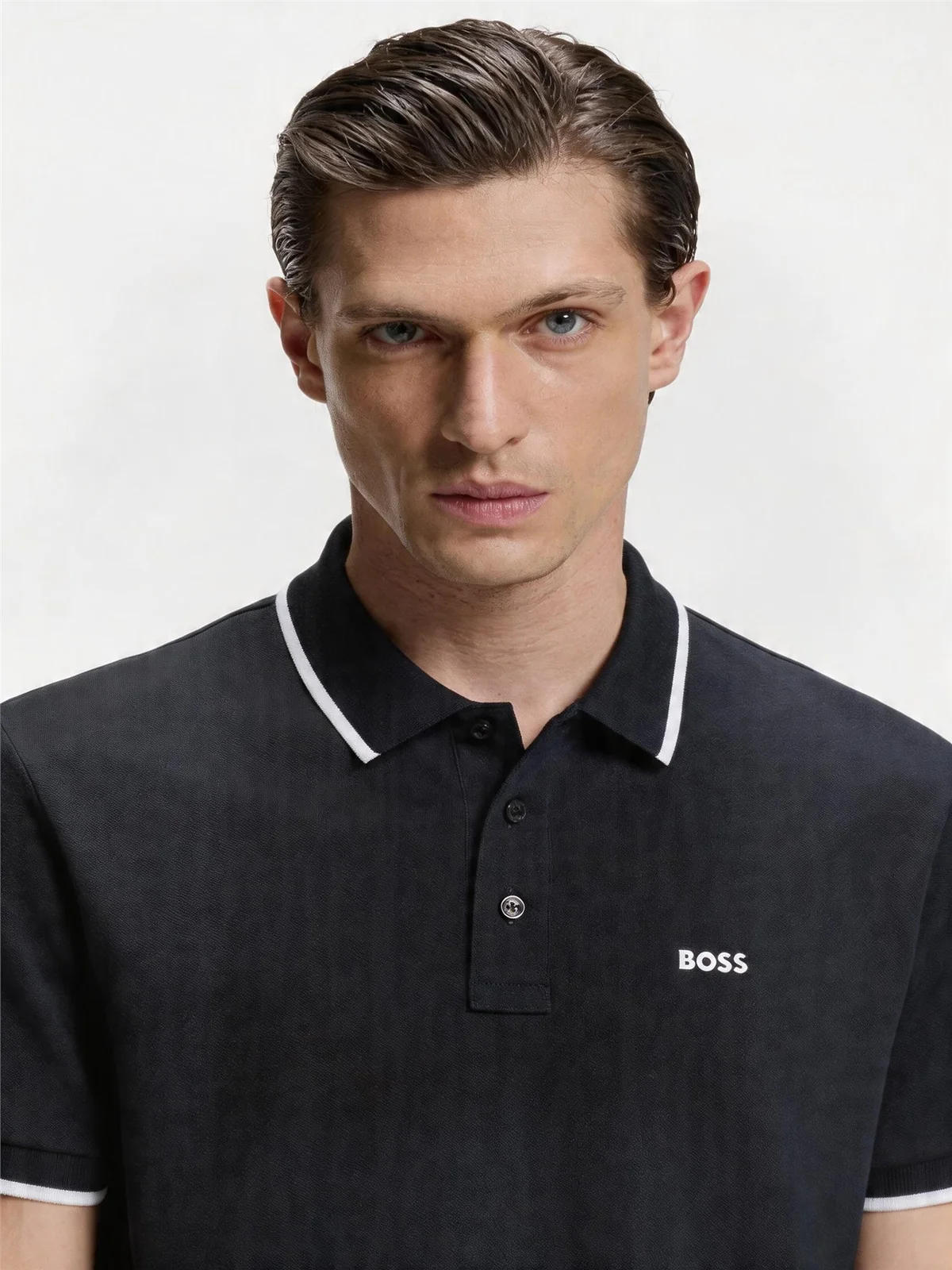 Boss Parlay Contrast Tipped Polo Shirt - Navy - XL