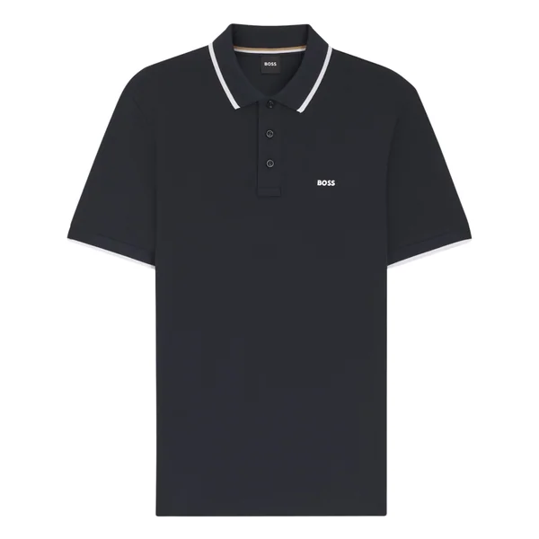 Boss Parlay Contrast Tipped Polo Shirt - Navy - XL
