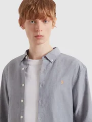 Farah Brewer Slim Fit Shirt - True Navy - S