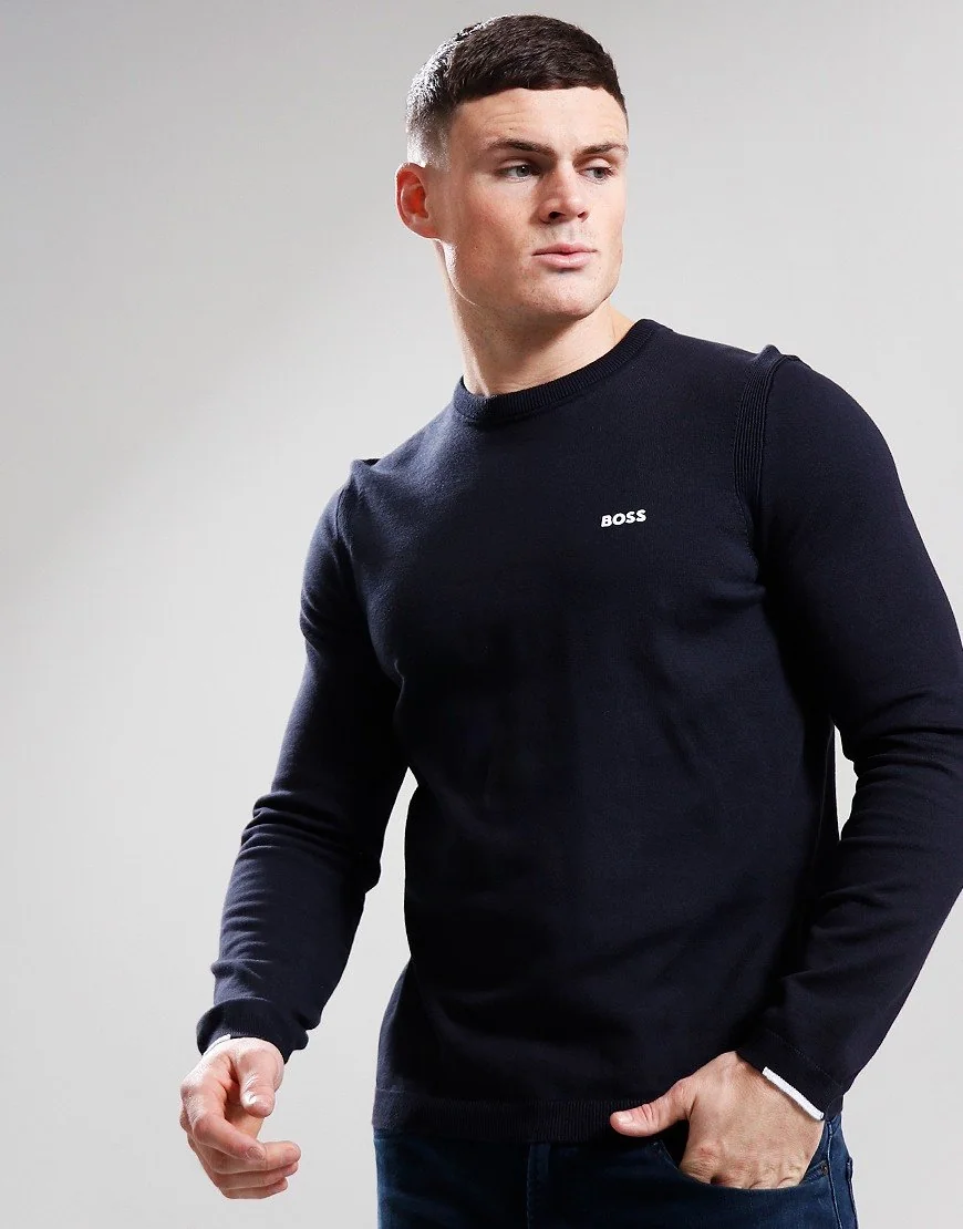 Boss Ever-X Crew Neck Sweater - Navy - M