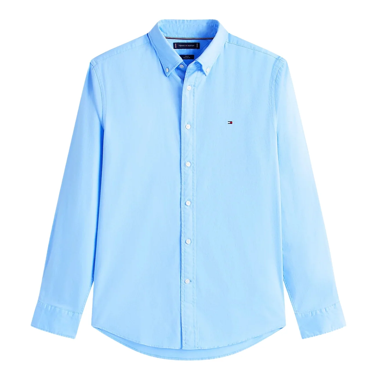 Tommy Hilfiger Flex Flannel Solid Coloured Shirt - Blue - L