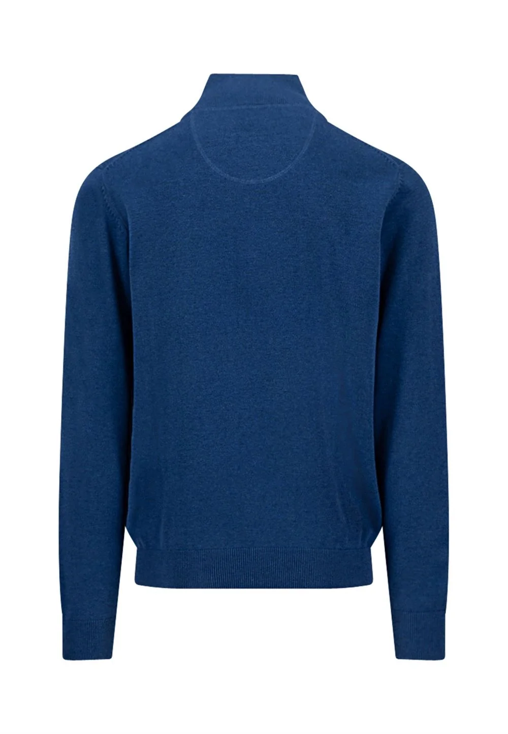 Fynch Hatton Fine Knit Cotton 1/4 Zip Sweater - Midnight Navy - L