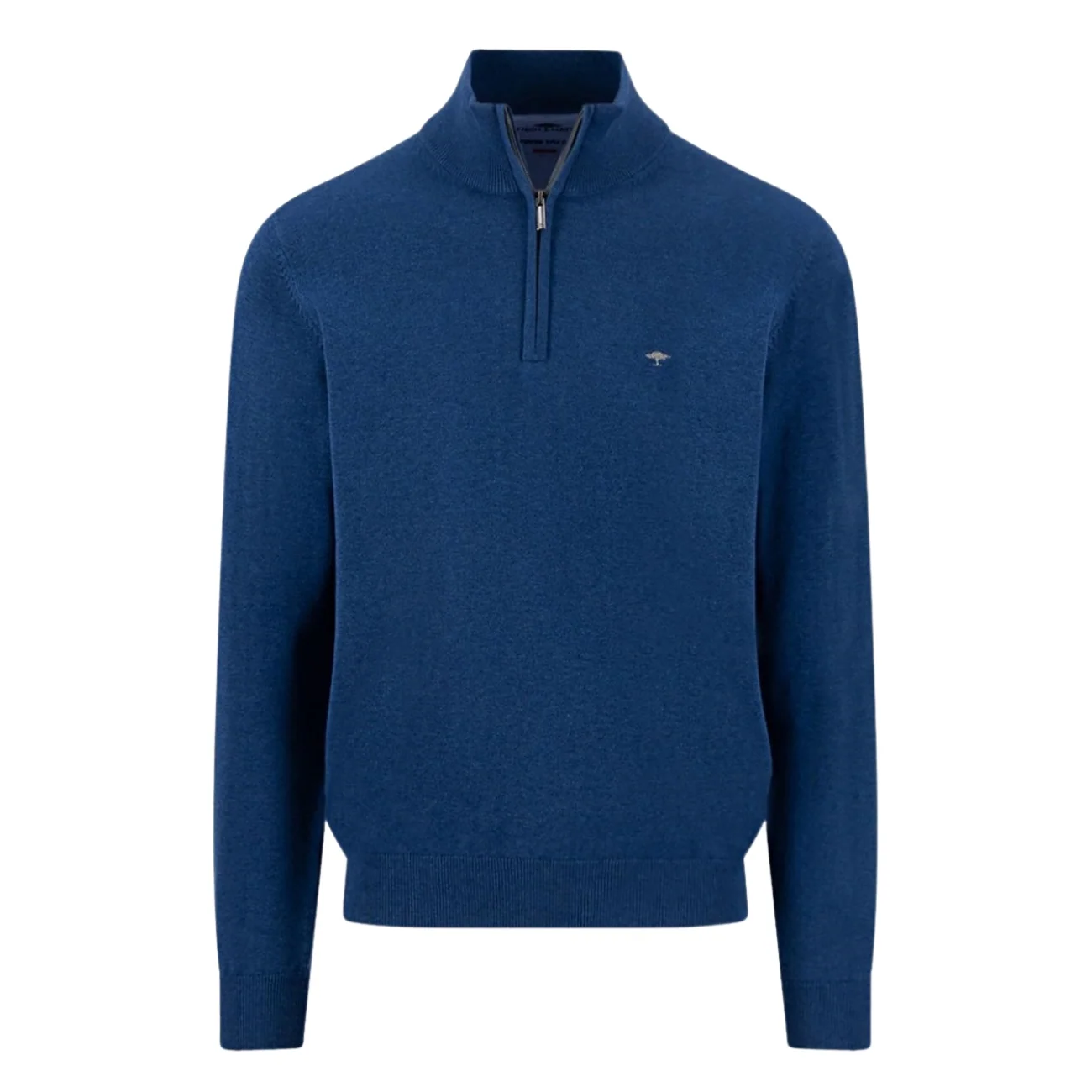Fynch Hatton Fine Knit Cotton 1/4 Zip Sweater - Midnight Navy - L