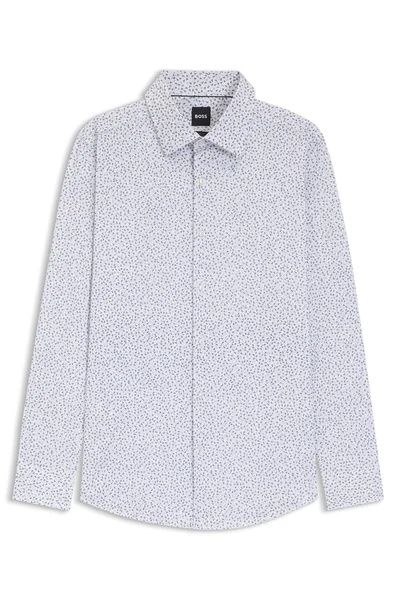 Boss H-Hank-K Slim Fit Printed Shirt - Blue - 2XL