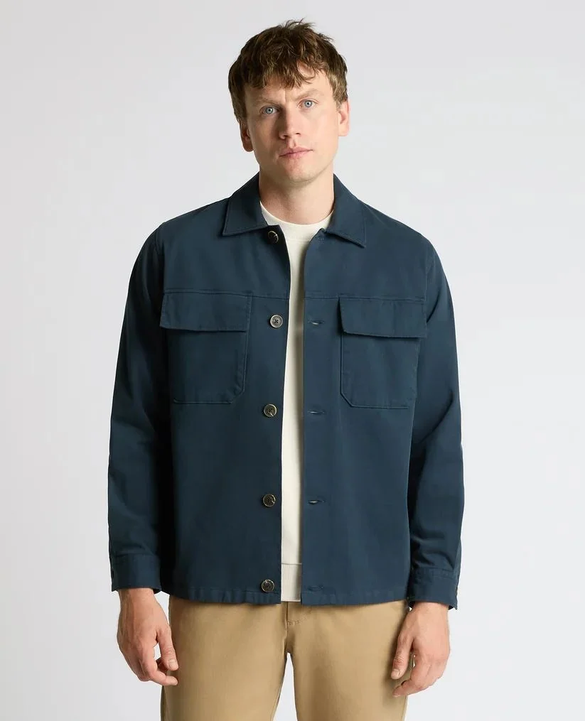 Remus Uomo Regular Fit Double Pocket Shacket - Blue - XL
