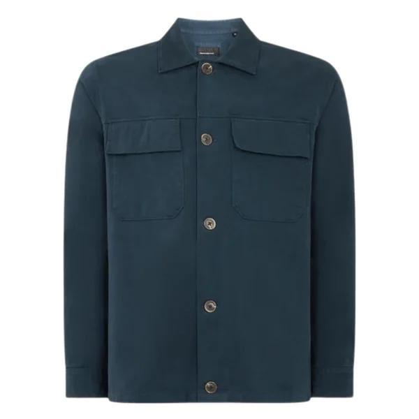 Remus Uomo Regular Fit Double Pocket Shacket - Blue - XL