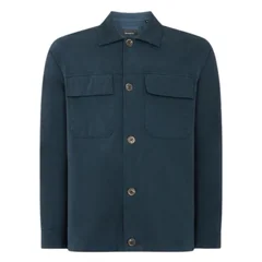 Remus Uomo Regular Fit Double Pocket Shacket - Blue - XL