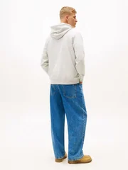 Tommy Jeans Logo Terry Drawstring Hoody - Grey - XS