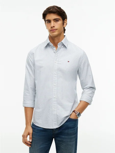 Tommy Hilfiger Heritage Oxford Striped Shirt - Green - L