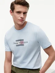 Tommy Hilfiger Script Flag T-shirt - Sky Blue - M