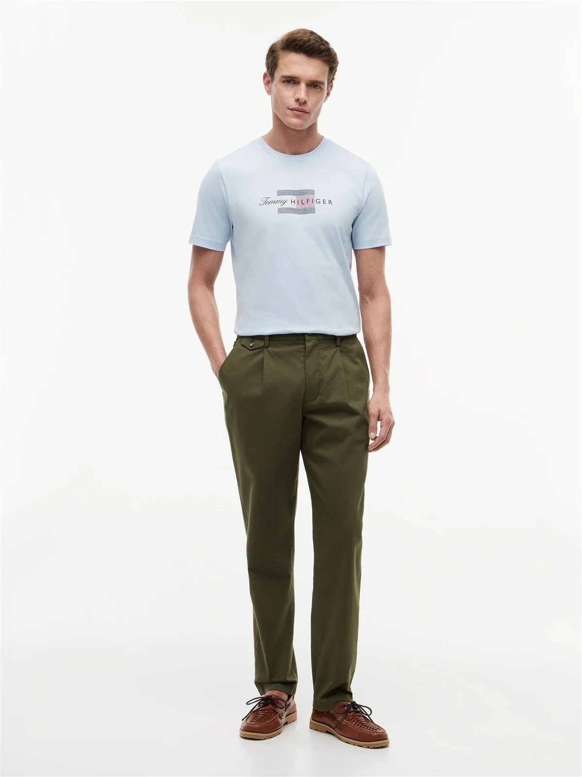 Tommy Hilfiger Script Flag T-shirt - Sky Blue - M