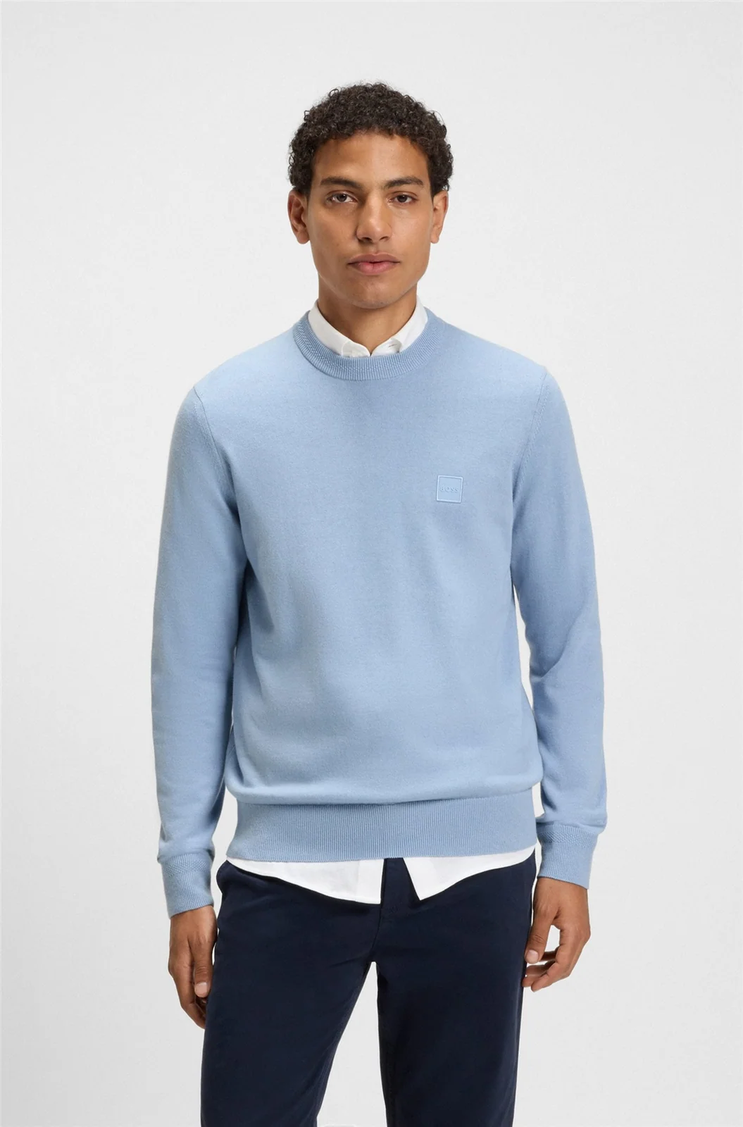 Boss Kanovano Cotton-Cashmere Sweater - Blue - 2XL