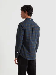 Farah Brewer Organic Check Shirt - Dk Green - L