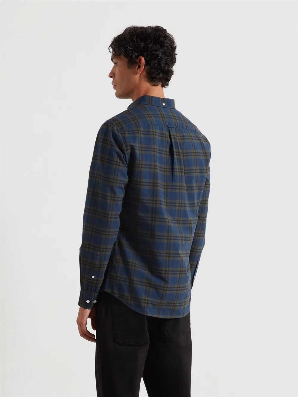 Farah Brewer Organic Check Shirt - Dk Green - L