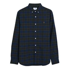 Farah Brewer Organic Check Shirt - Dk Green - L