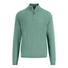 Fynch Hatton Air Cotton 1/4 Zip Knited Sweater - Green - XL