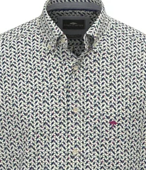 Fynch Hatton Graphic Print B.D. Shirt - Teal - L