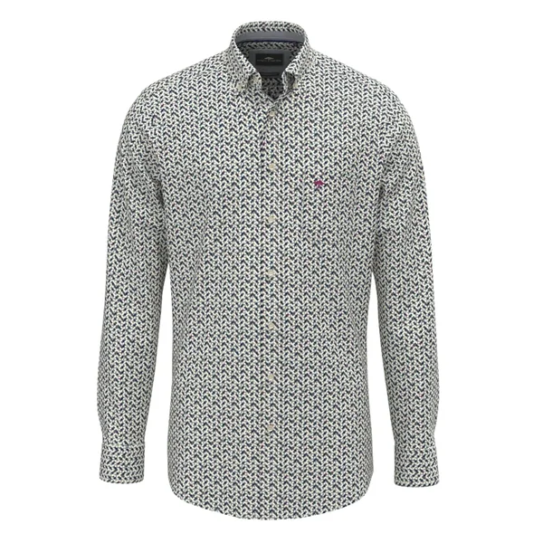 Fynch Hatton Graphic Print B.D. Shirt - Teal - L