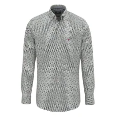 Fynch Hatton Graphic Print B.D. Shirt - Teal - L
