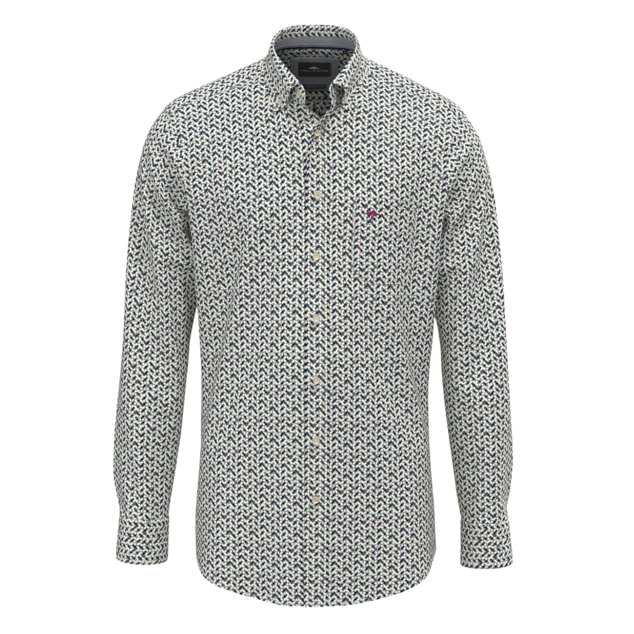 Fynch Hatton Graphic Print B.D. Shirt - Teal - L