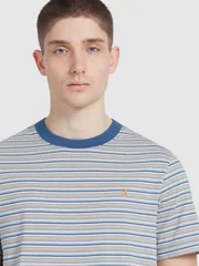 Farah Danny Stripe T-Shirt - Blue - XL