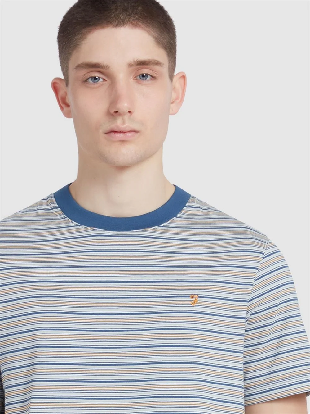 Farah Danny Stripe T-Shirt - Blue - XL