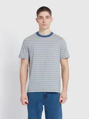 Farah Danny Stripe T-Shirt - Blue - XL