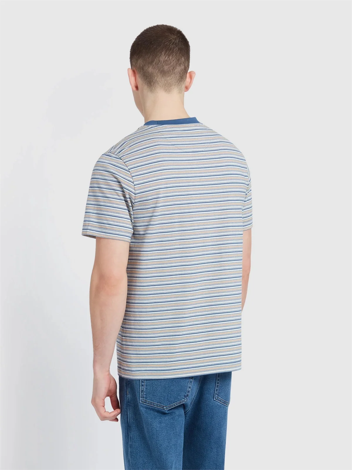 Farah Danny Stripe T-Shirt - Blue - XL