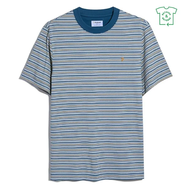 Farah Danny Stripe T-Shirt - Blue - XL