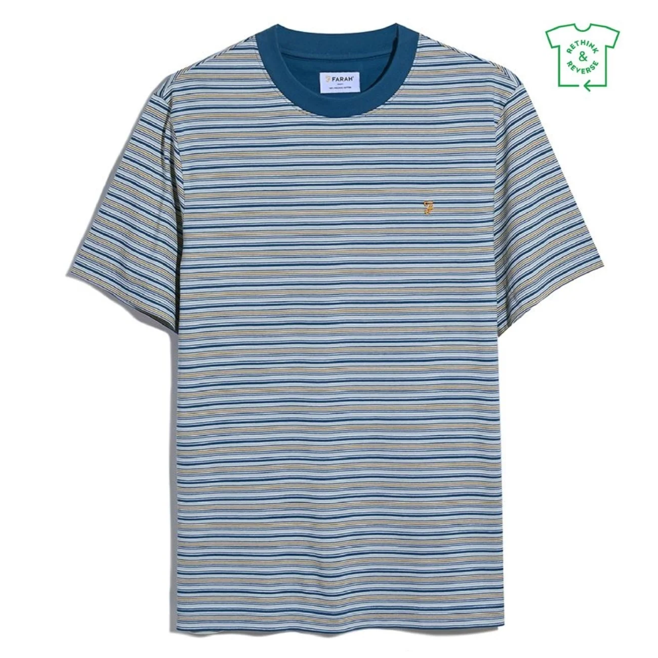 Farah Danny Stripe T-Shirt - Blue - XL