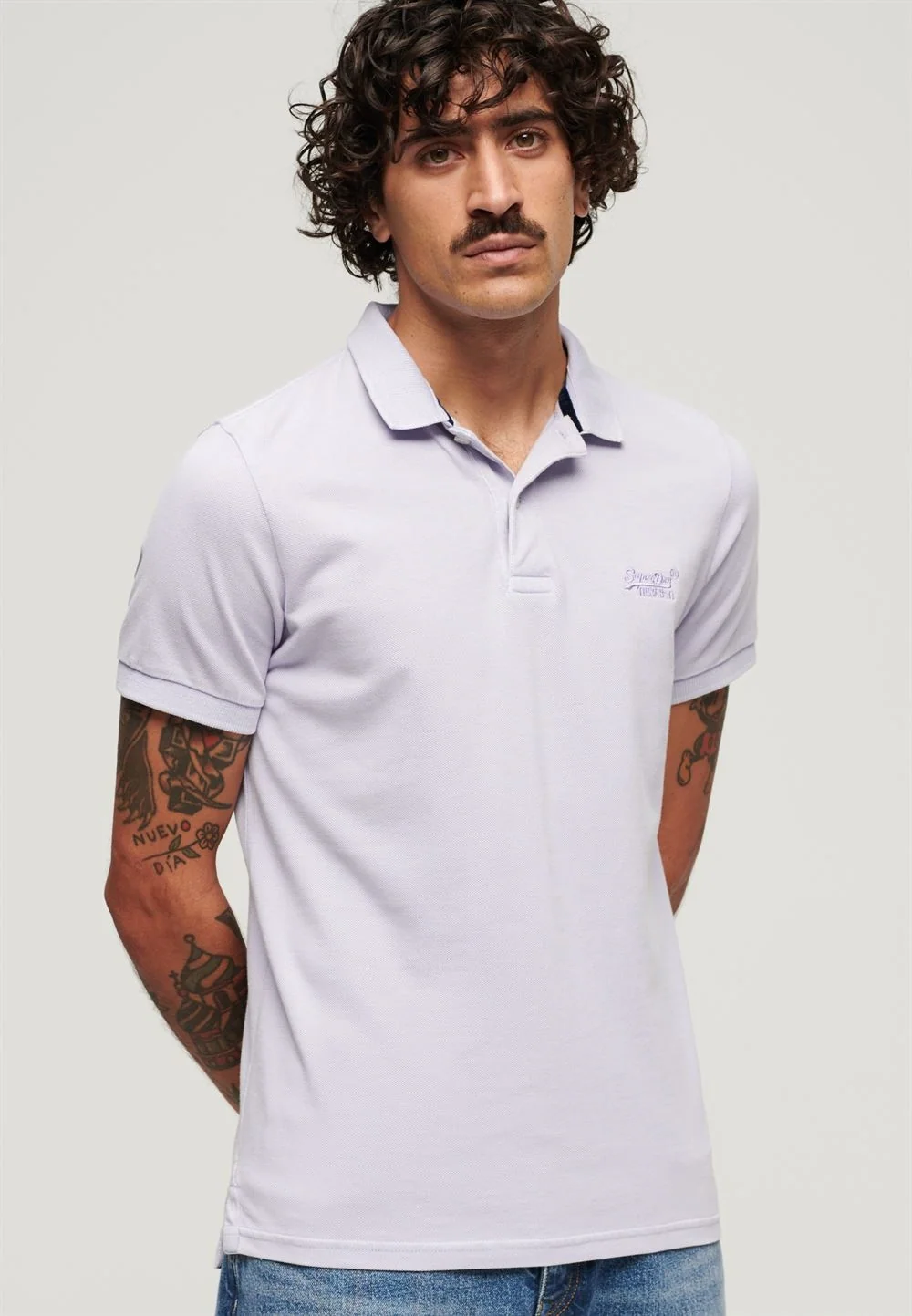 Superdry Vintage Slim Fit Polo Shirt - Purple - L