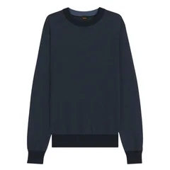 Boss Klapok Cotton-Blend Two-Tone Structure Sweater - Navy - 2XL