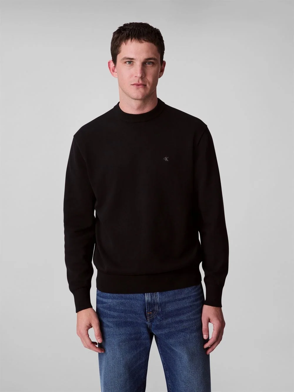 Calvin Klein Jeans Cotton Relaxed Sweatshirt - Black - S