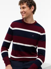 Tommy Hilfiger Striped Pima Cotton Cashmere Blend Sweater - Multi - XL