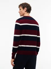 Tommy Hilfiger Striped Pima Cotton Cashmere Blend Sweater - Multi - XL