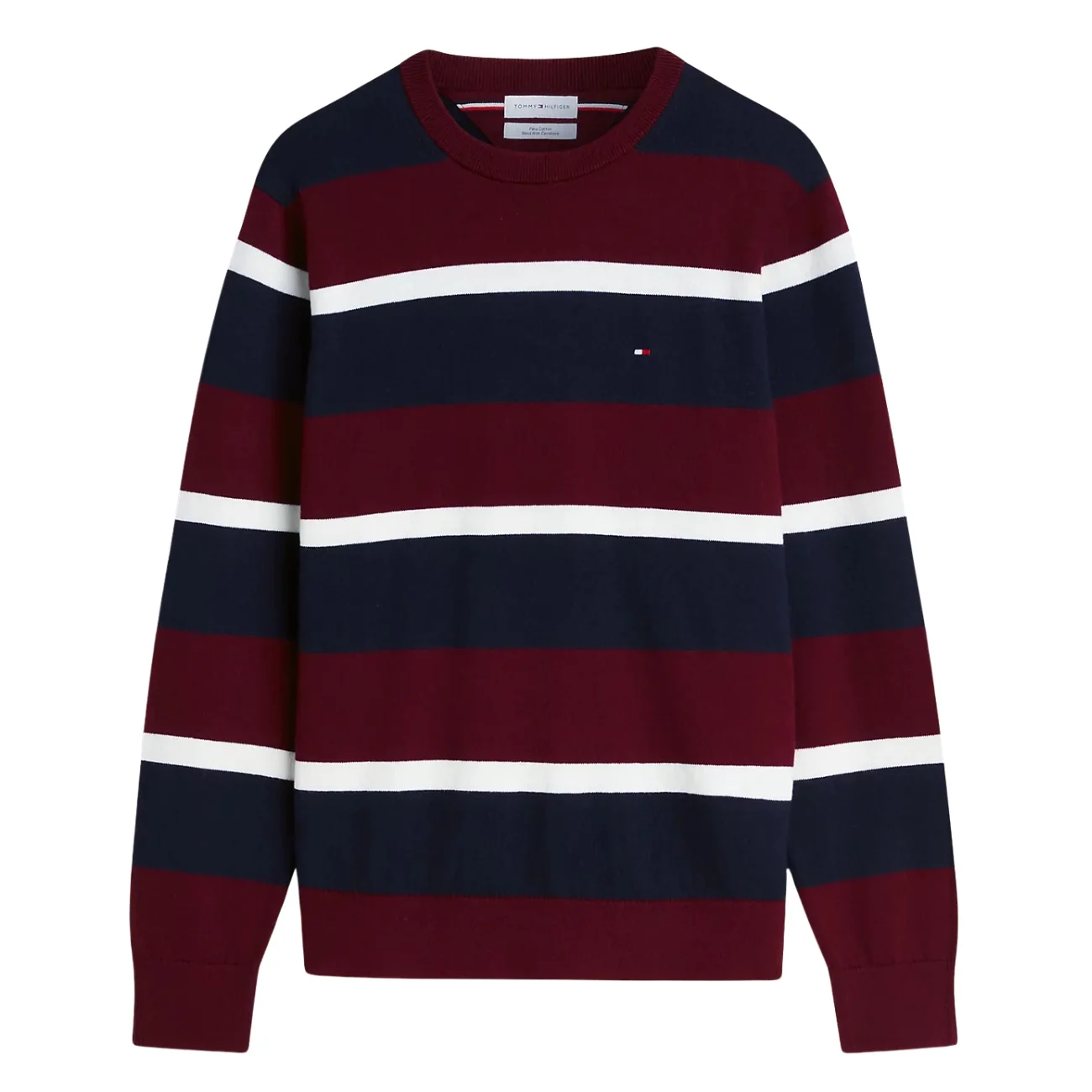 Tommy Hilfiger Striped Pima Cotton Cashmere Blend Sweater - Multi - XL
