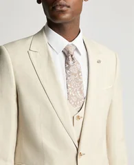 Remus Uomo Linen-Blend Suit Jacket - Stone - 38R