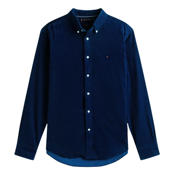 Tommy Hilfiger Flag Embroidery Corduroy Shirt - Navy - L