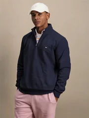Fynch Hatton Troyer-Zip Sweatshirt - DK Navy - L