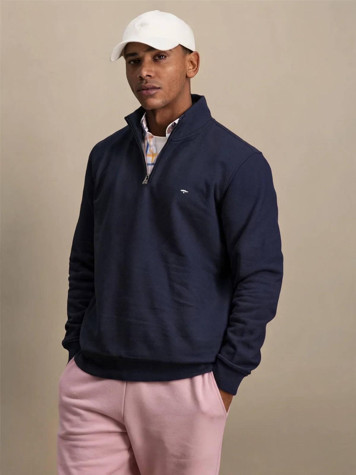 Fynch Hatton Troyer-Zip Sweatshirt - DK Navy - L