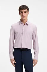 Boss Printed Liam Stetch Jersey Shirt - Pink - M
