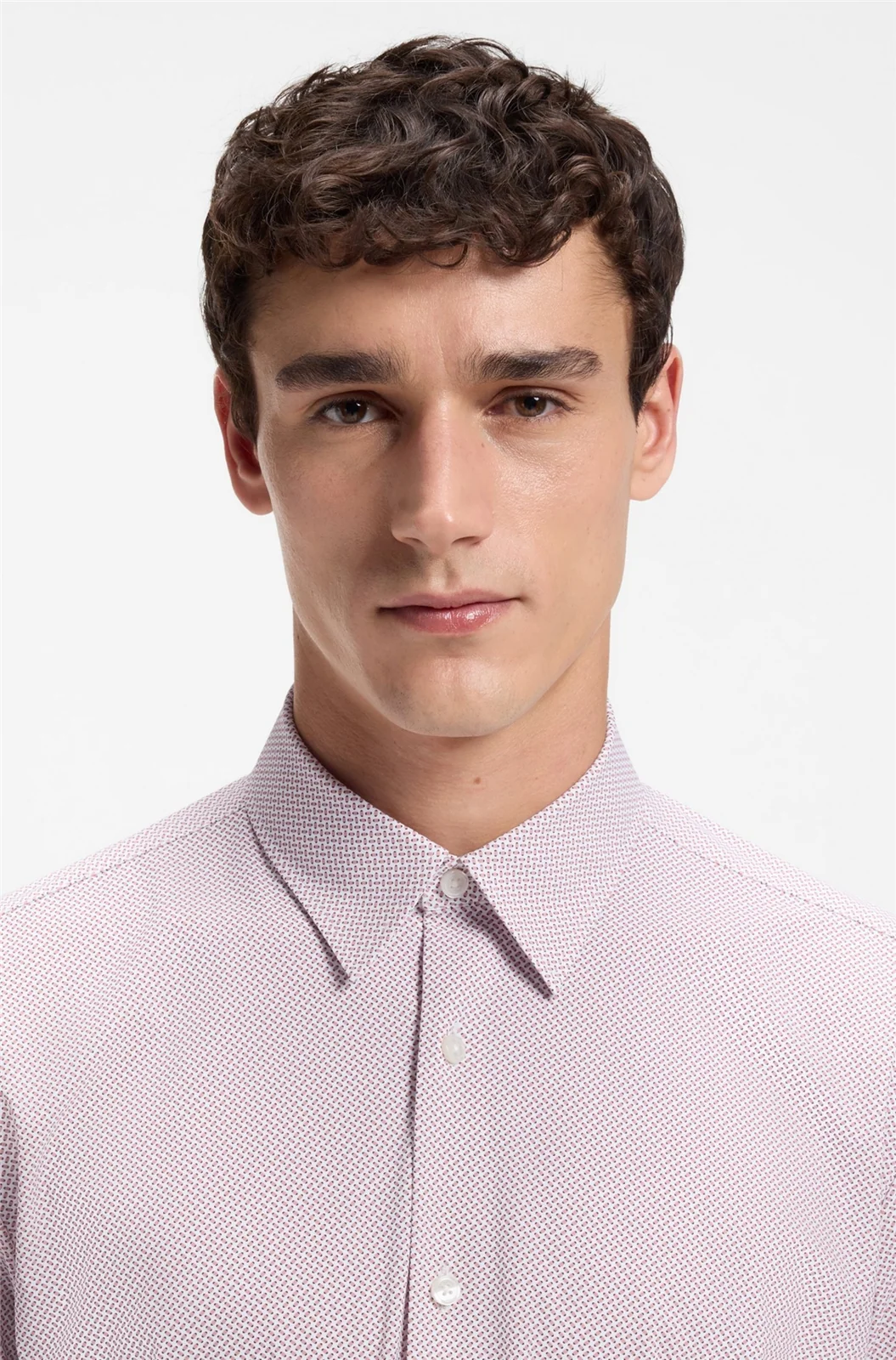 Boss Printed Liam Stetch Jersey Shirt - Pink - M