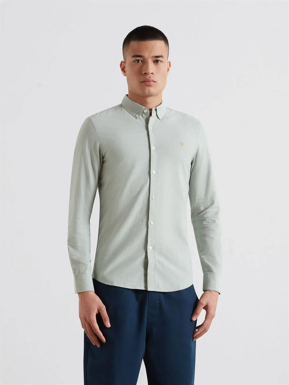 Farah Brewer Slim Fit Shirt - Jade Green - S