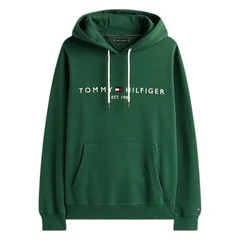 Tommy Hilfiger Logo Embroidery Fleece Hoodie L6k - Green - L