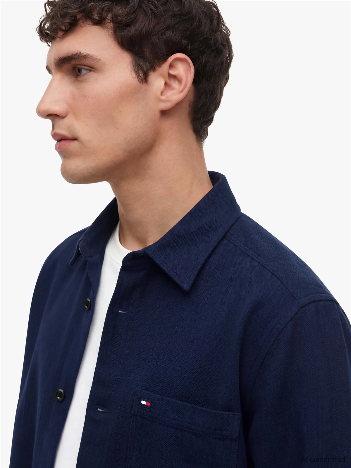 Tommy Hilfiger Cotton-Rich Lyocell Overshirt - Navy - S