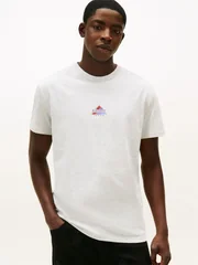 Tommy Jeans Mountain Logo Embroidery Jersey T-Shirt - Grey - S